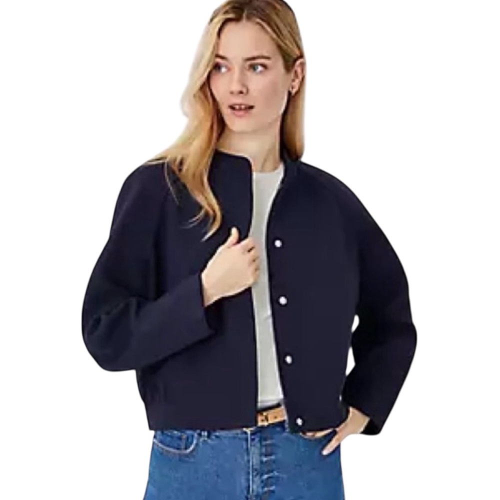 Ann Taylor Twill Bomber Jacket